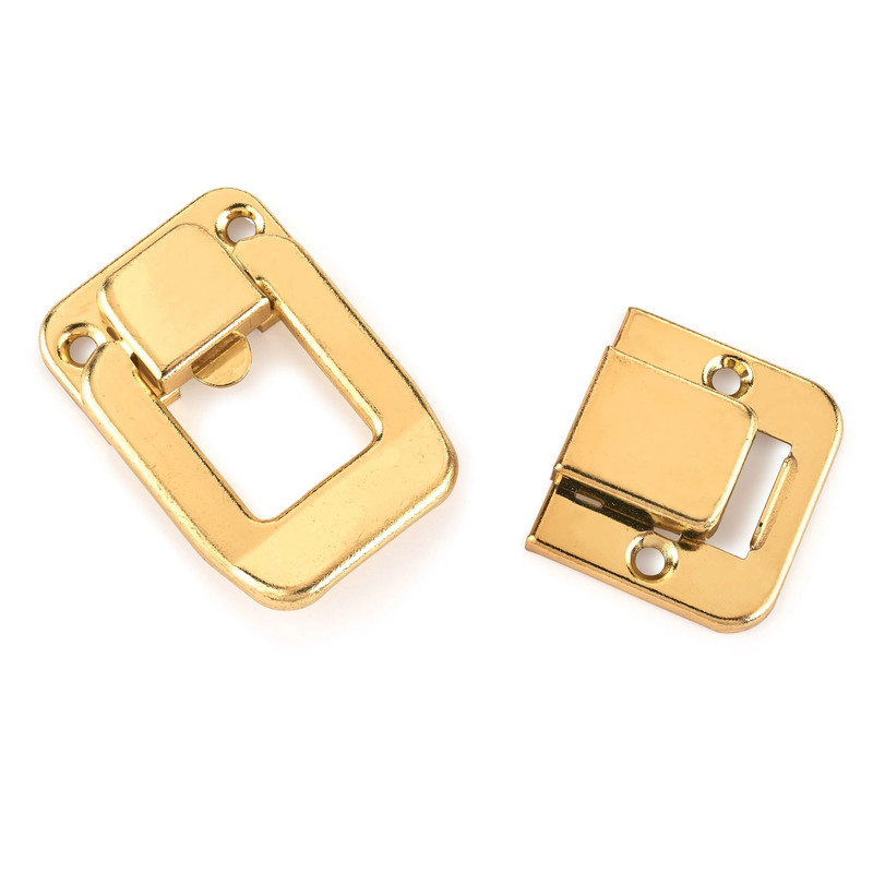 Case Draw Catch with Screws - Polished Brass Plated
